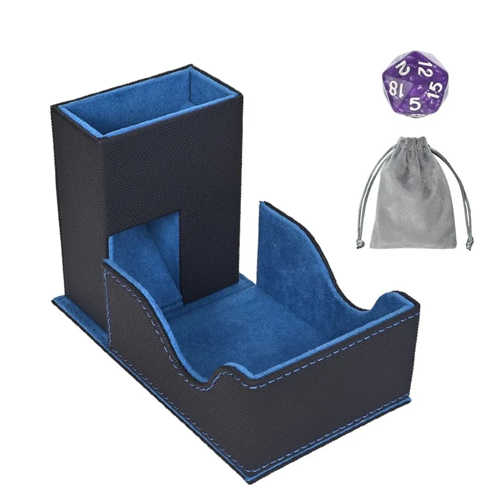 Tour à dés pliable Portable avec sac, plateau à dés en cuir PU, tour à dés pratique au Design spécia