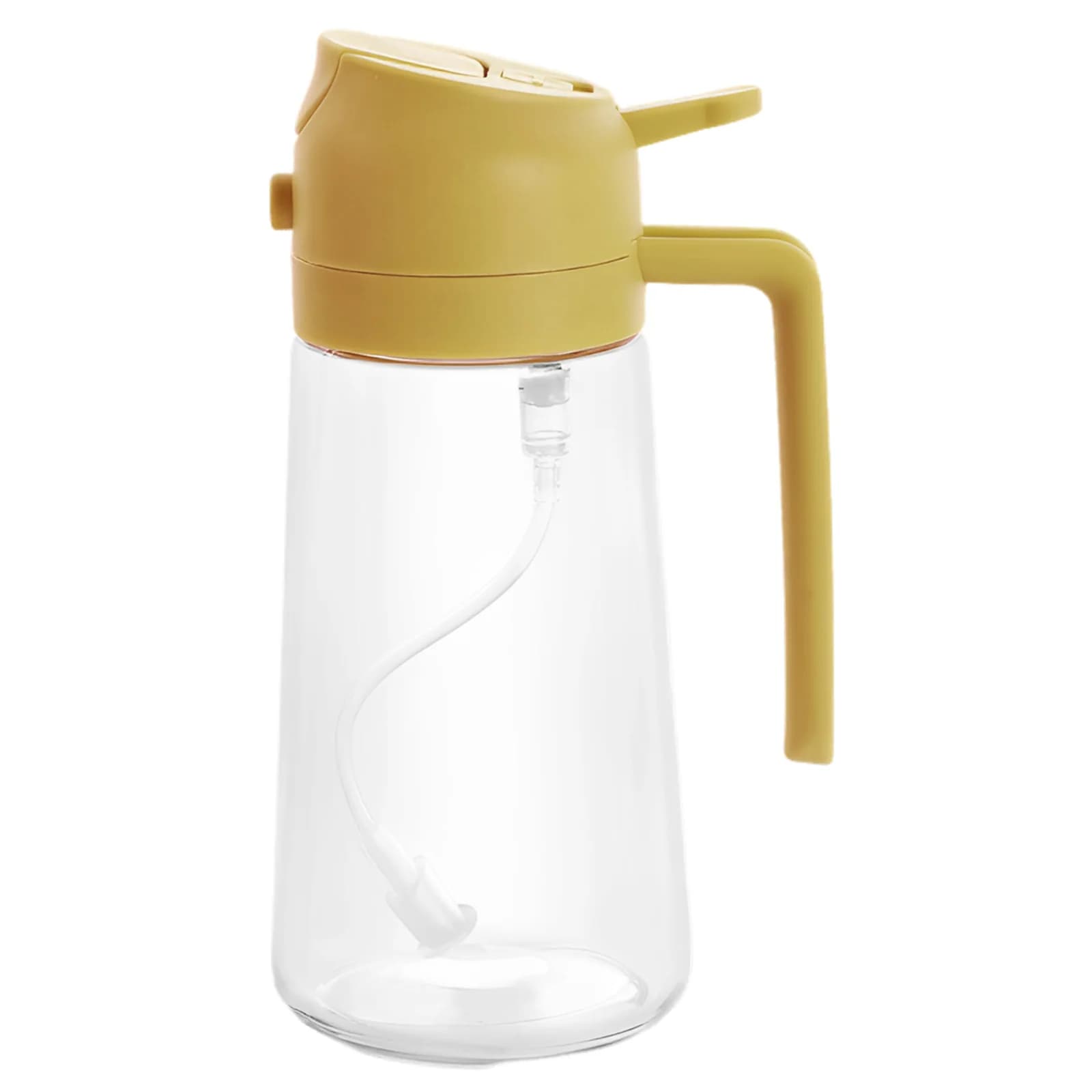 Bouteille distributrice d'huile d'olive 2 en 1, pulvérisateur d'huile en acier inoxydable/verre, pou