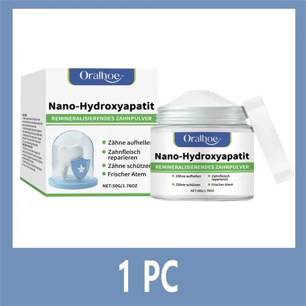 Poudre blanchissante reminéralisante à base de nano-hydroxyapatite, soin buccal doux, éclaircit les 