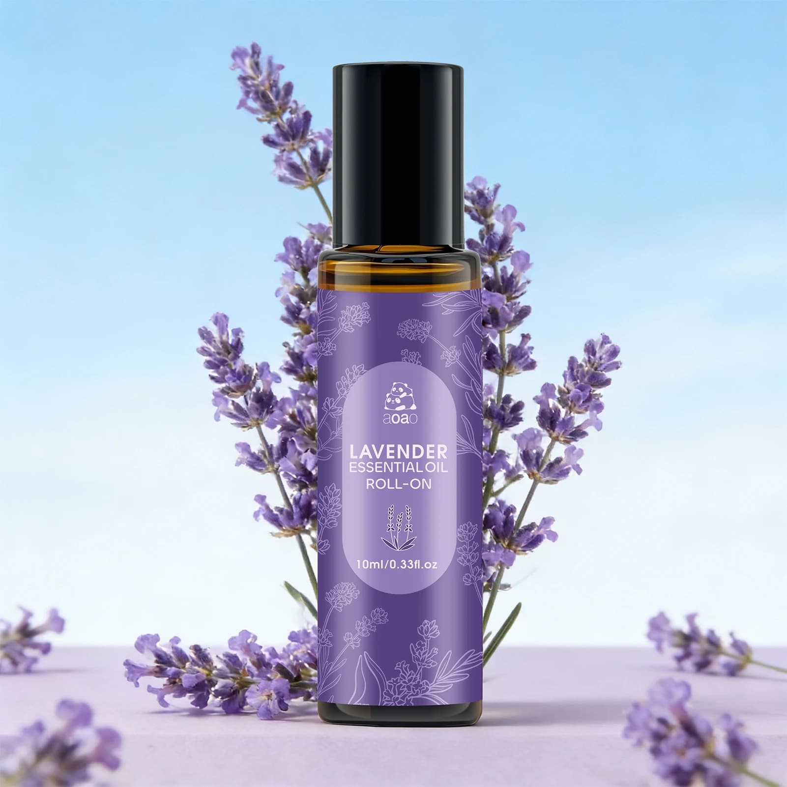 Huile essentielle de lavande en roll-on, huile de massage à base de plantes, portable 10 ml