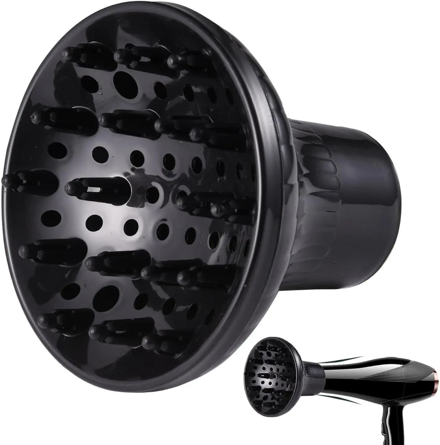 Diffuseur universel pour sèche-cheveux, diffuseur imperméable pour cheveux bouclés et ondulés, diffu