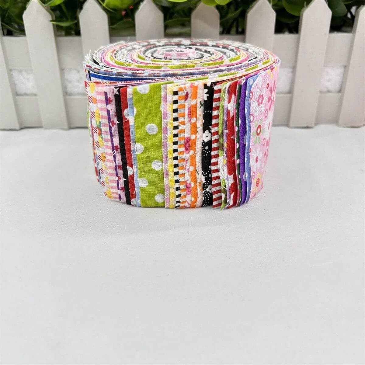 40 pièces coloré imprimé 6.5x50CM matériel de couture coton gelée rouleaux bandes plaine tissu brico
