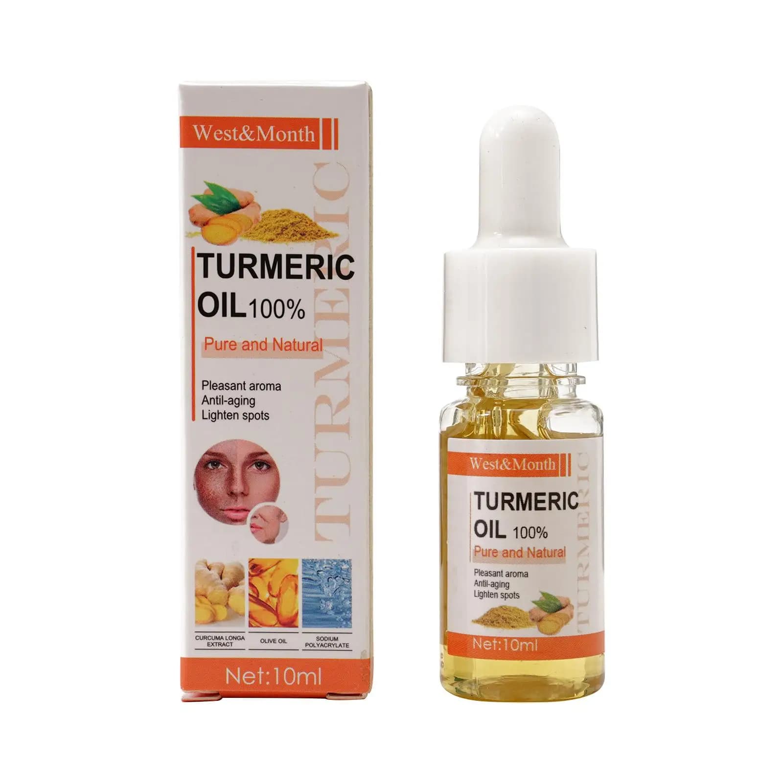 Huile de citron au curcuma, nourrissante, hydratante, sérum thérapeutique pour le visage, rétrécit l