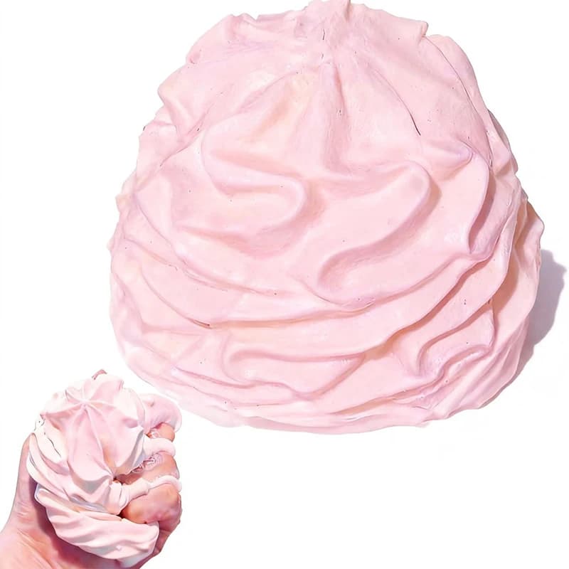 Crème enroulée à rebond lent, moelleuse et duveteuse, en forme de crème fouettée, souple à presser, 