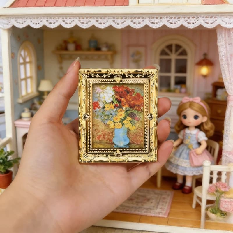 Modèle de cadre de peinture à l'huile miniature, adapté aux dioramas miniatures DIY, aux fresques et