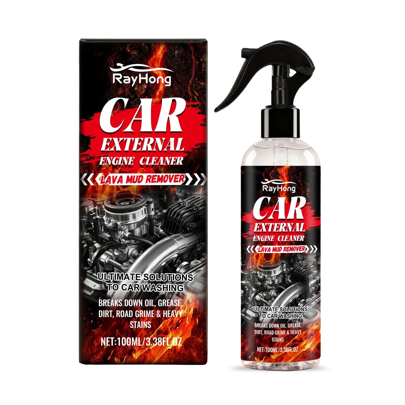 Nettoyant d'entretien externe pour moteur de voiture - Sans rinçage, élimine rapidement l'huile, la 
