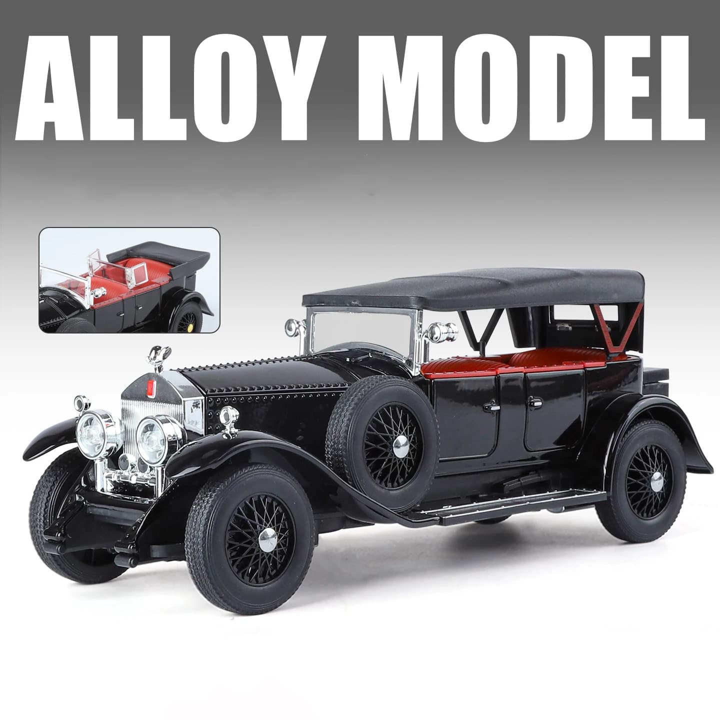 1/24 Rolls-Royce Phantom I alliage rétro Luxy modèle de voiture en métal moulé sous pression classiq