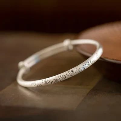 Bracelets de nuages de bon augure en argent pur 999 massif de haute qualité pour femmes, cadeau d'am