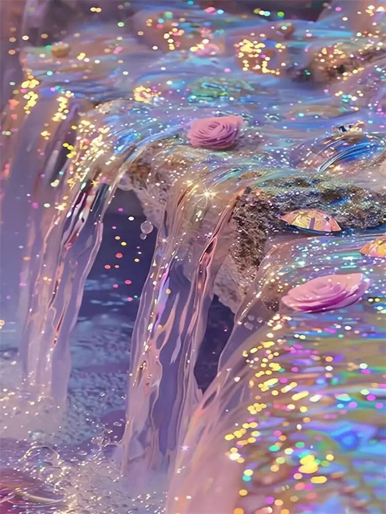 Peinture à l'huile par numéros DIY, paysage de cascade fantastique, toile décorative murale pour sal