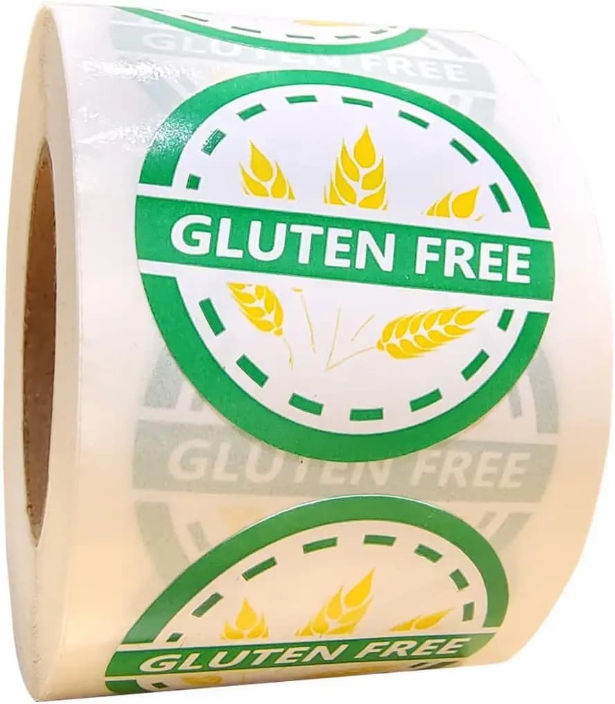 Autocollants sans évolupour aliments, Gluten allergique, Attro, 1.5 Gluten contient de l'iode, Autoc