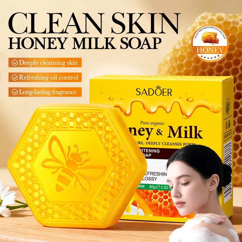 Savon pour le visage au lait et au miel, blanchissant, hydratant et nettoyant en profondeur, savon p