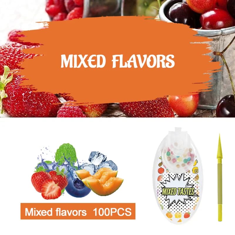 Capsules de mentholes glacées aux fruits, perles de menthe, 100 pièces, Explosion Pops, porte-filtre