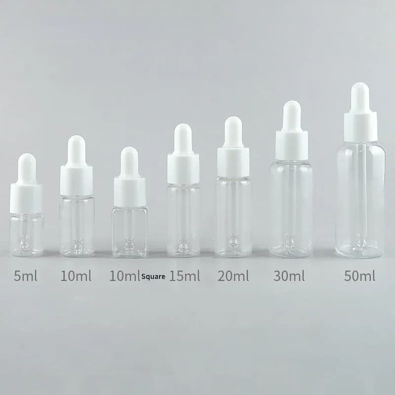 Bouteille d'huile essentielle en plastique de 5 à 50ml, 20 à 200 pièces, petit compte-gouttes vide, 