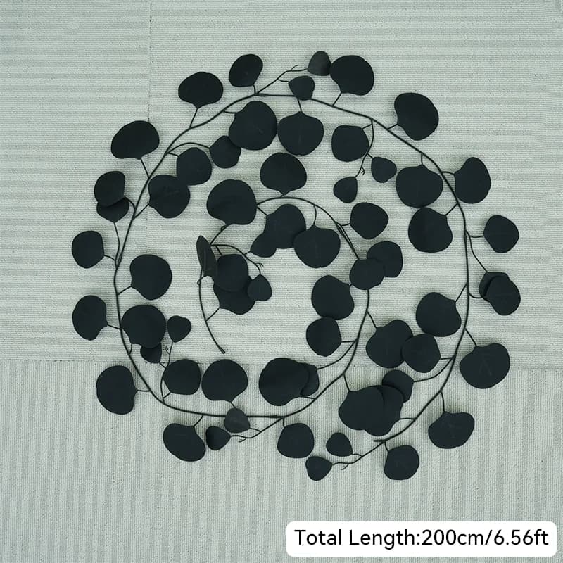 Aritificail noir Eucalyptus feuille de saule rotin plante vigne mariage fleur Arrangement accessoire