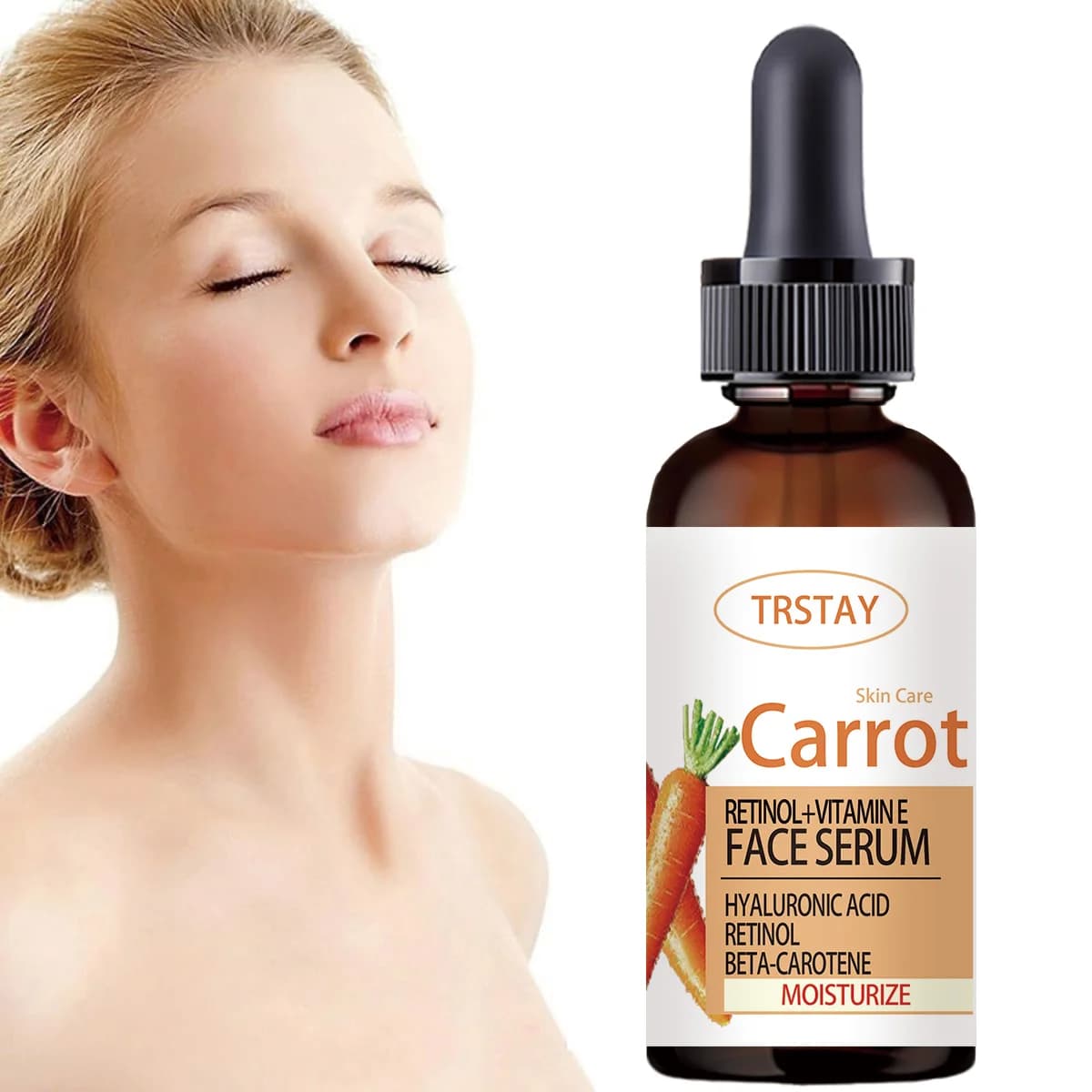 Sérum pour le visage de carotte, 5ML/15ML/30ML/50ML, Anti-âge, rides, Essence exfoliante, rétrécit l