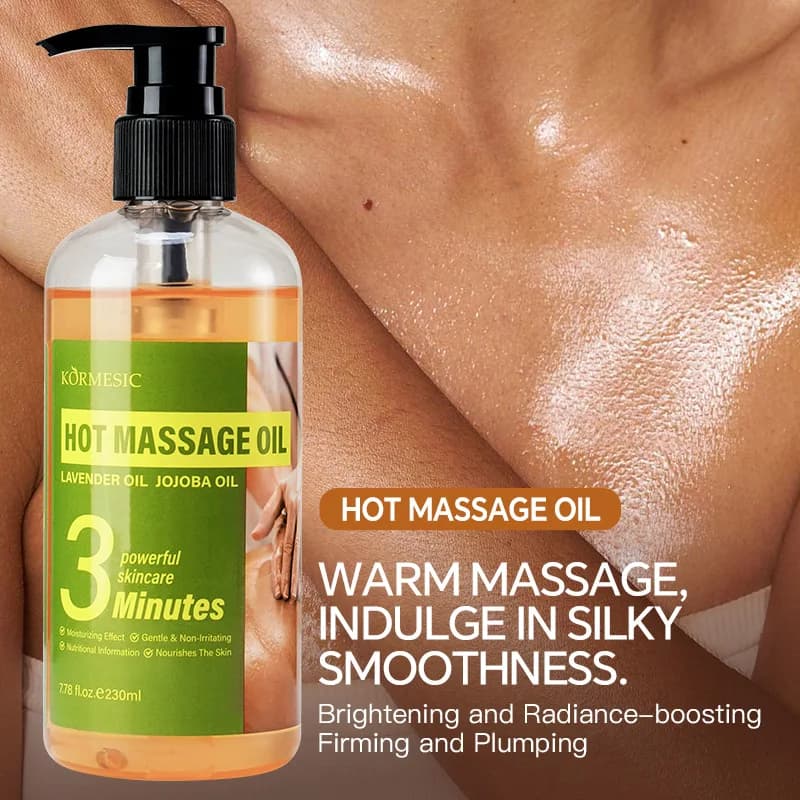 Huile essentielle pour massage corporel de 230 ml, contenant de la glycérine, de l'extrait de lavand