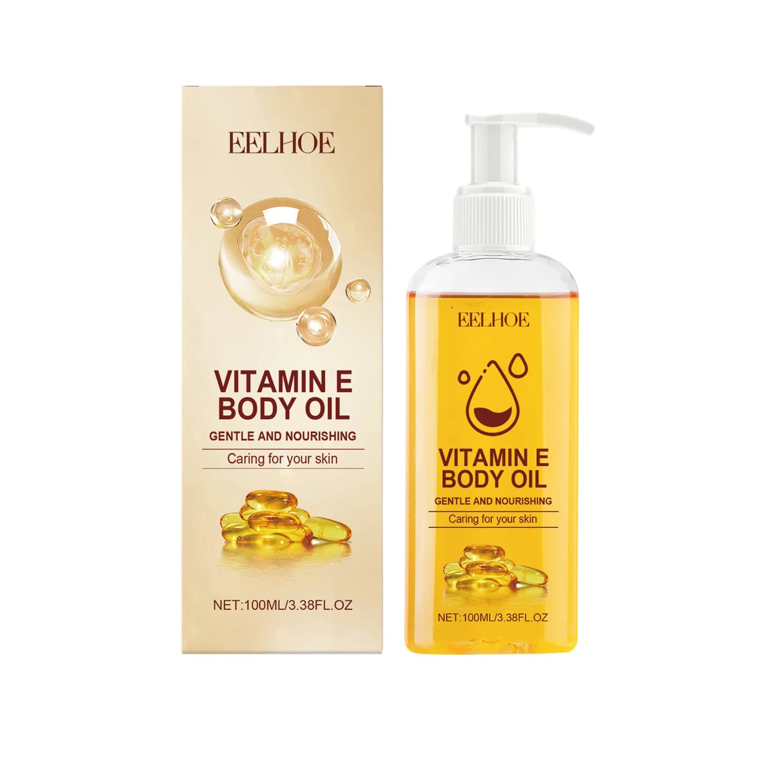 Huile hydratante à la vitamine E, soin de la peau, éclaircissant, raffermissant, masseur corporel, a