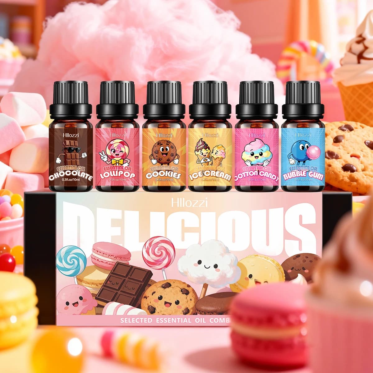 Ensemble d'huiles essentielles alimentaires, avec une variété de parfums, adapté à toutes les occasi
