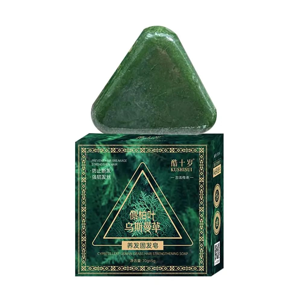 Savon artisanal Usman aux extraits de plantes, shampoing vert hydratant, nettoyant, pour le cuir che