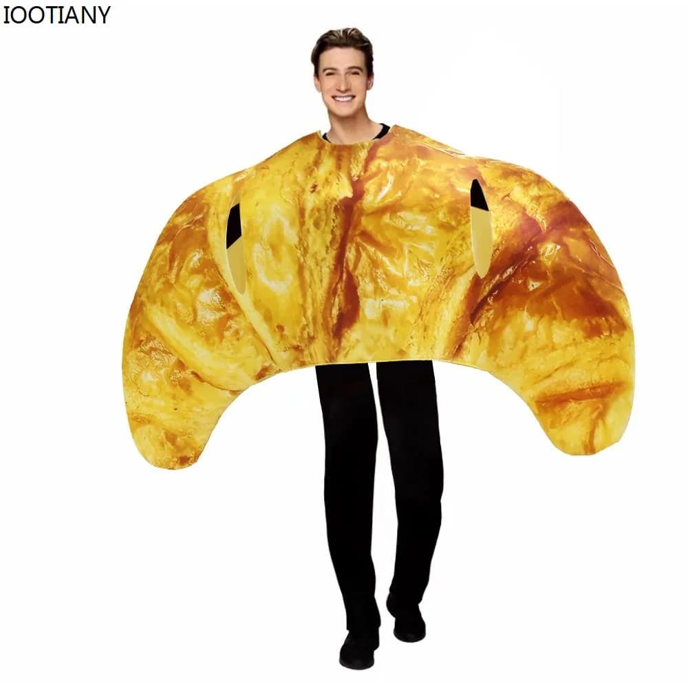Costume Croissant pour adultes et femmes, jeu de rôle, nourriture amusante, Costume de fête de vacan