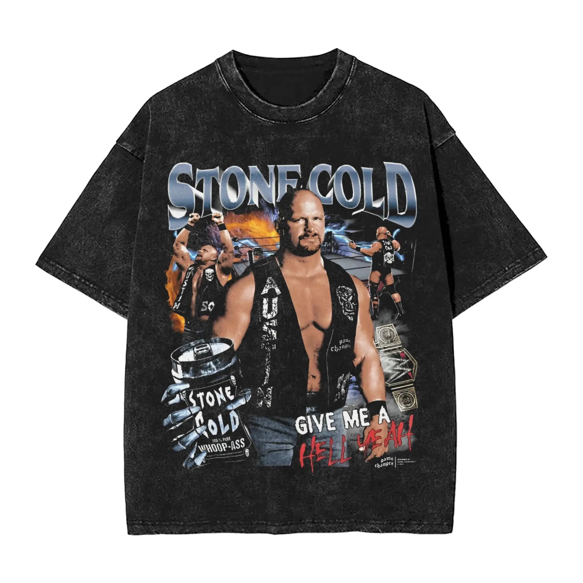 3-16 pierres froides Steve Austin lutte lutteur Merch lavé T-Shirts pour hommes femmes Streetwear T-