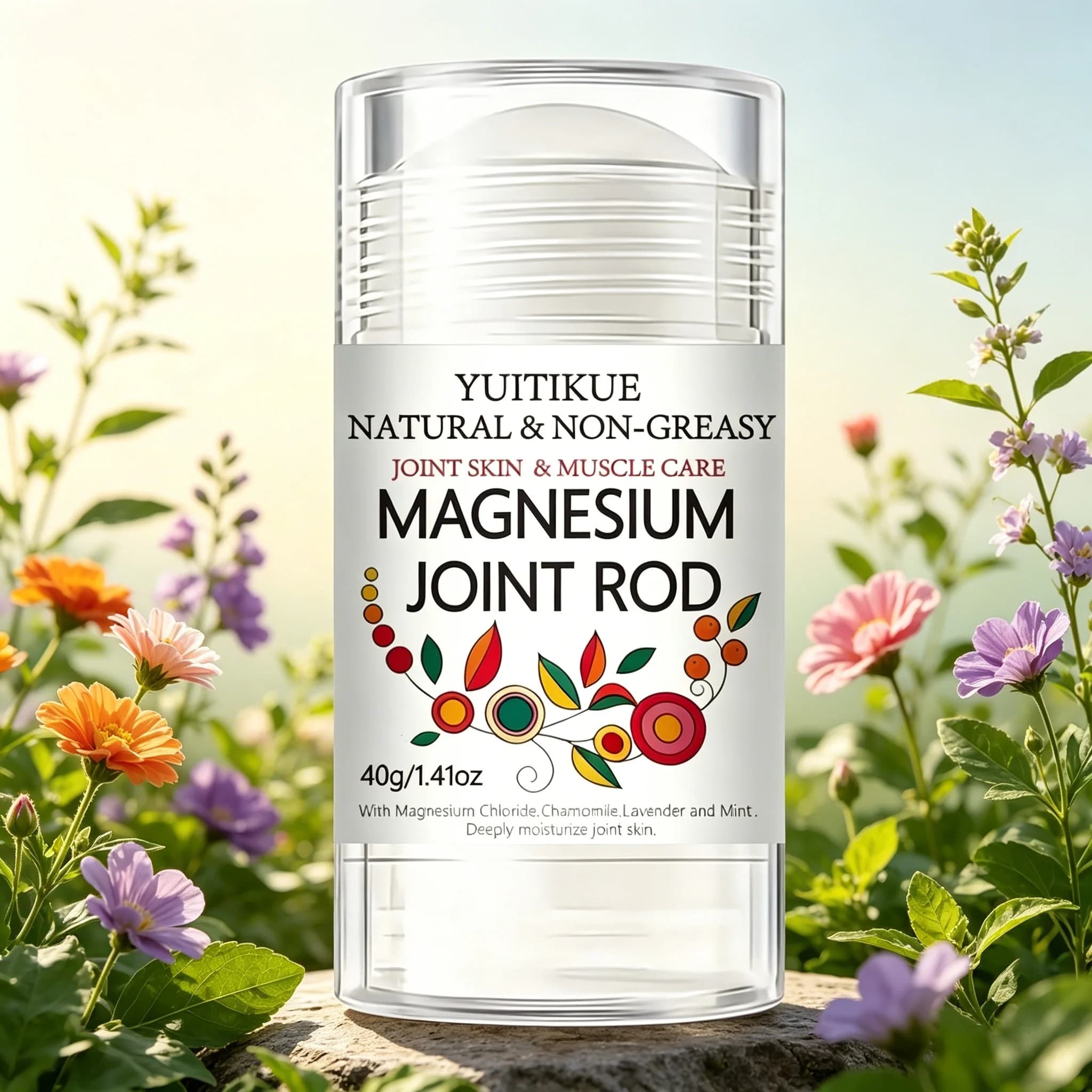 Bâton de massage au magnésium naturel 40g Camomille Lavande Menthe Hydratant Doux Non Gras Baume pou