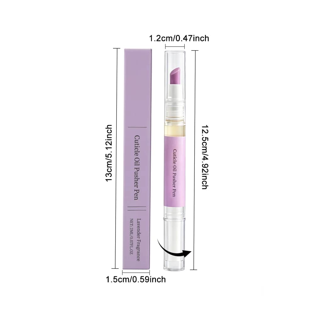 Stylo à Huile pour Cuticules Lavande & Rose 2-en-1 : Soin Hydratant et Réparateur des Ongles, Repous