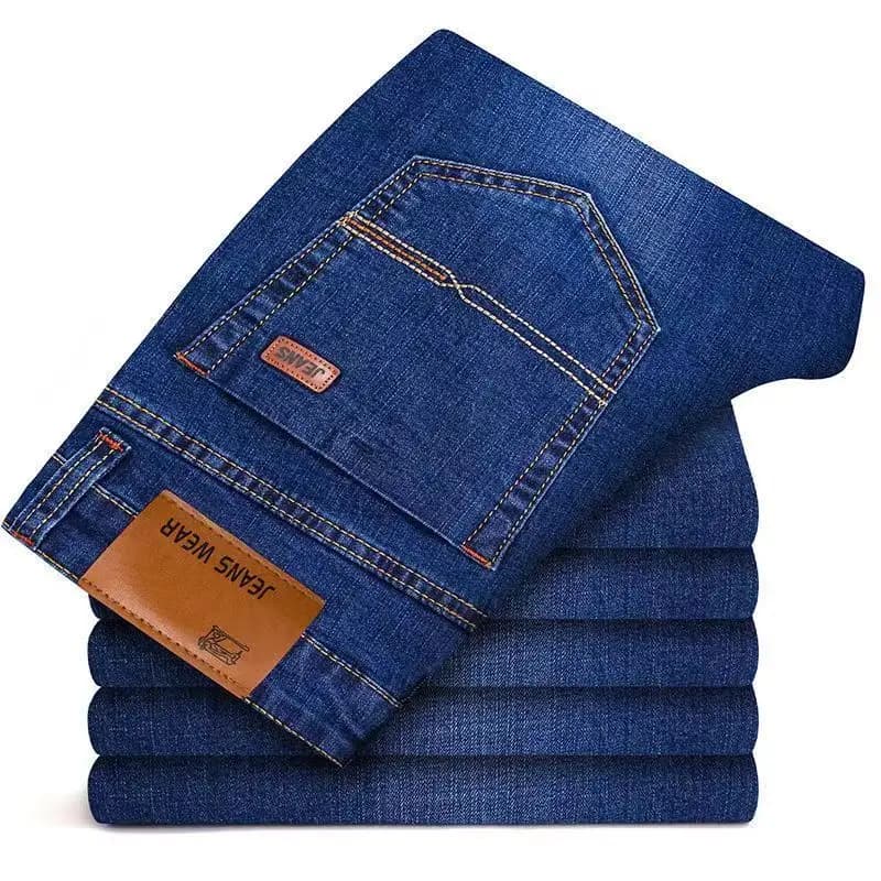 Jean droit pour hommes, pantalon Slim, extensible, confortable, doux, en Denim, pour affaires, vêtem