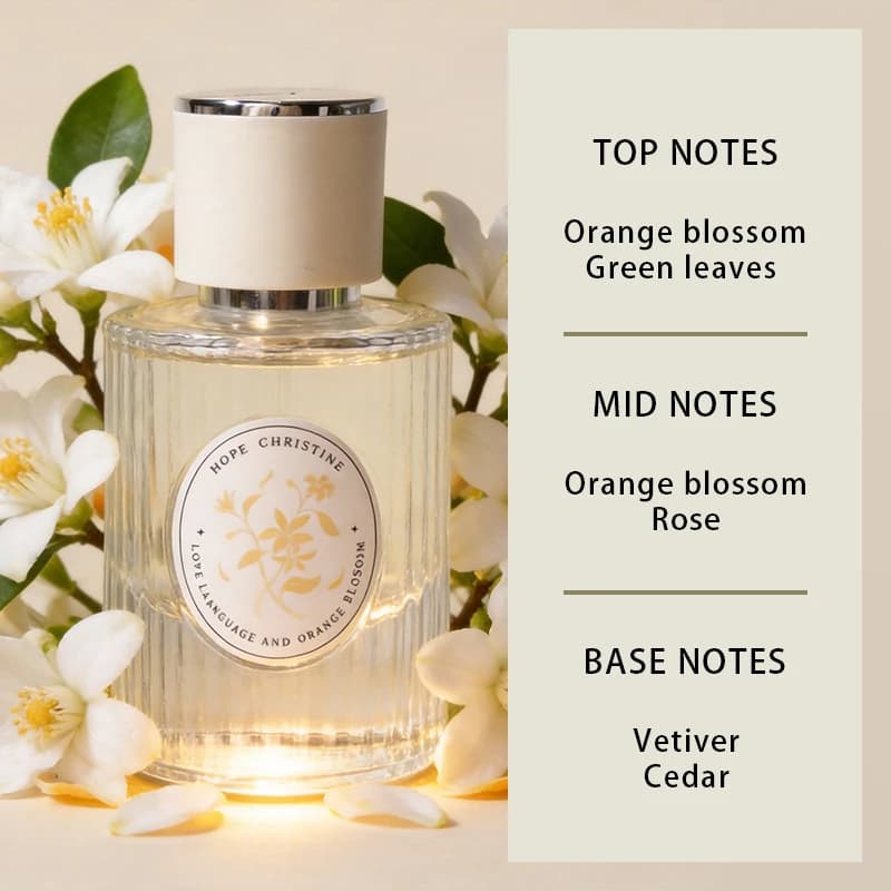 Parfum à la fleur d'oranger de la marque HOPE CHRISTINE pour femme, notes florales originales longue