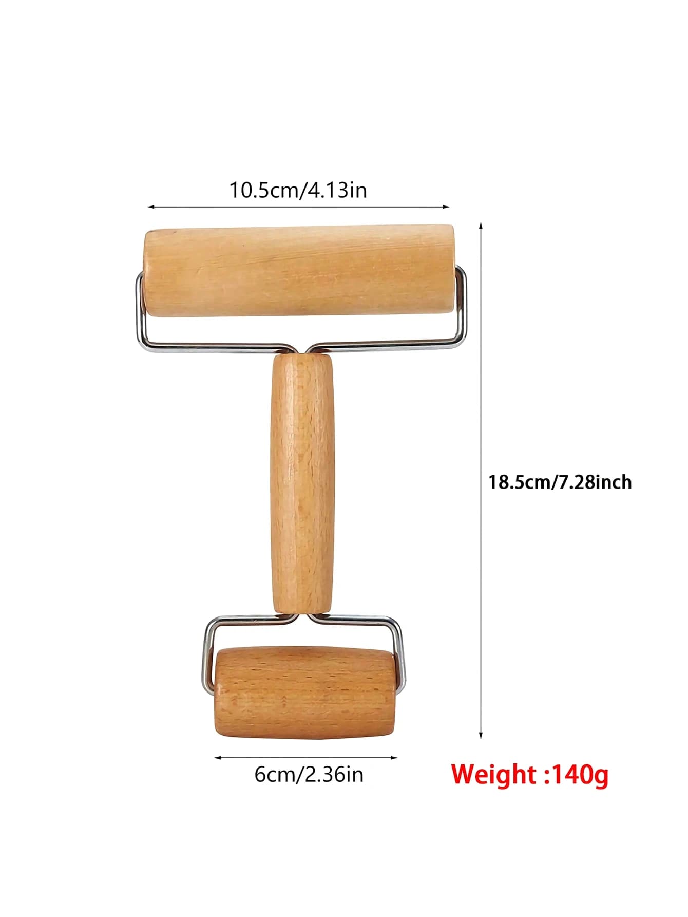 Rouleau à pâtisserie en bois de hêtre – Rouleau à pâtisserie à double extrémité pour la cuisson, pât