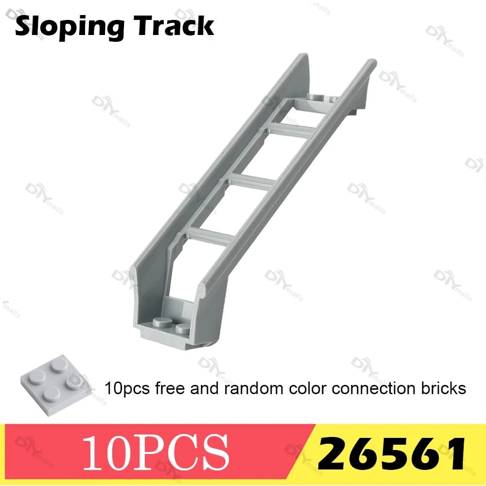 Rails de piste de montagnes russes grises, 10 pièces, petites pièces techniques de Paticle, bloc de 