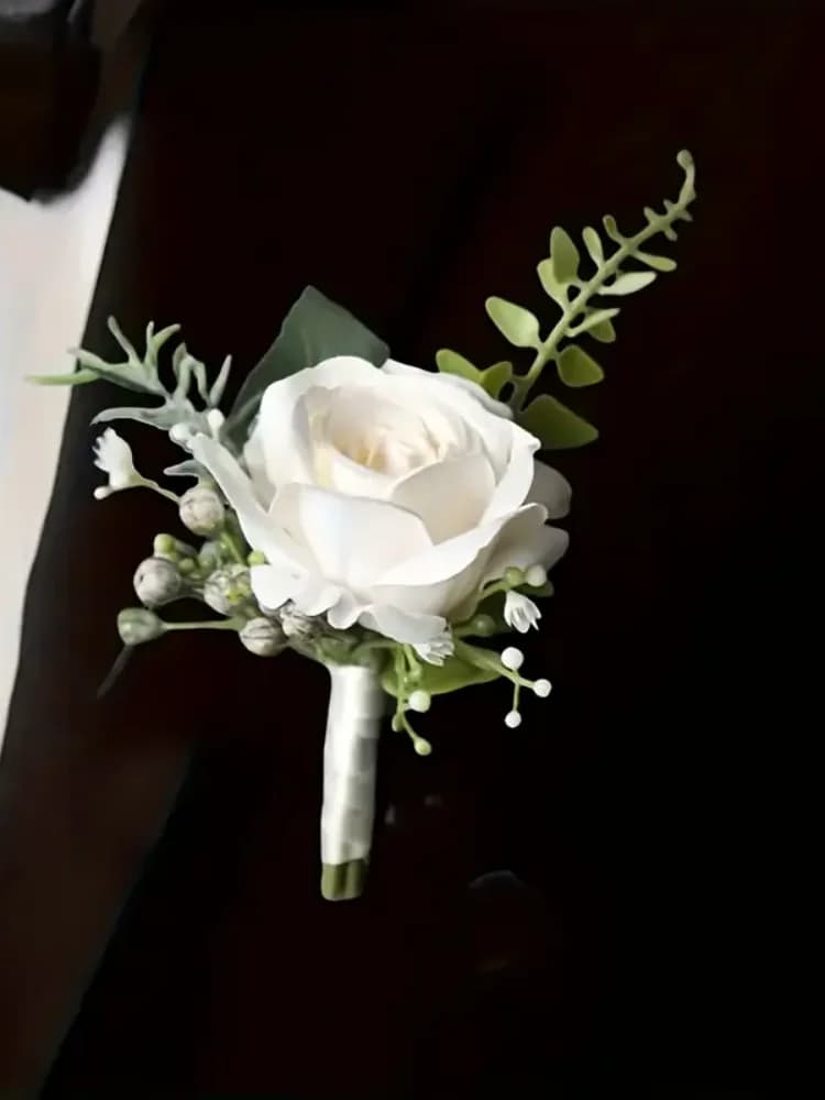 Boutonnière de marié élégante, fleurs pour costume pour hommes, Roses artificielles, Corsage de poig