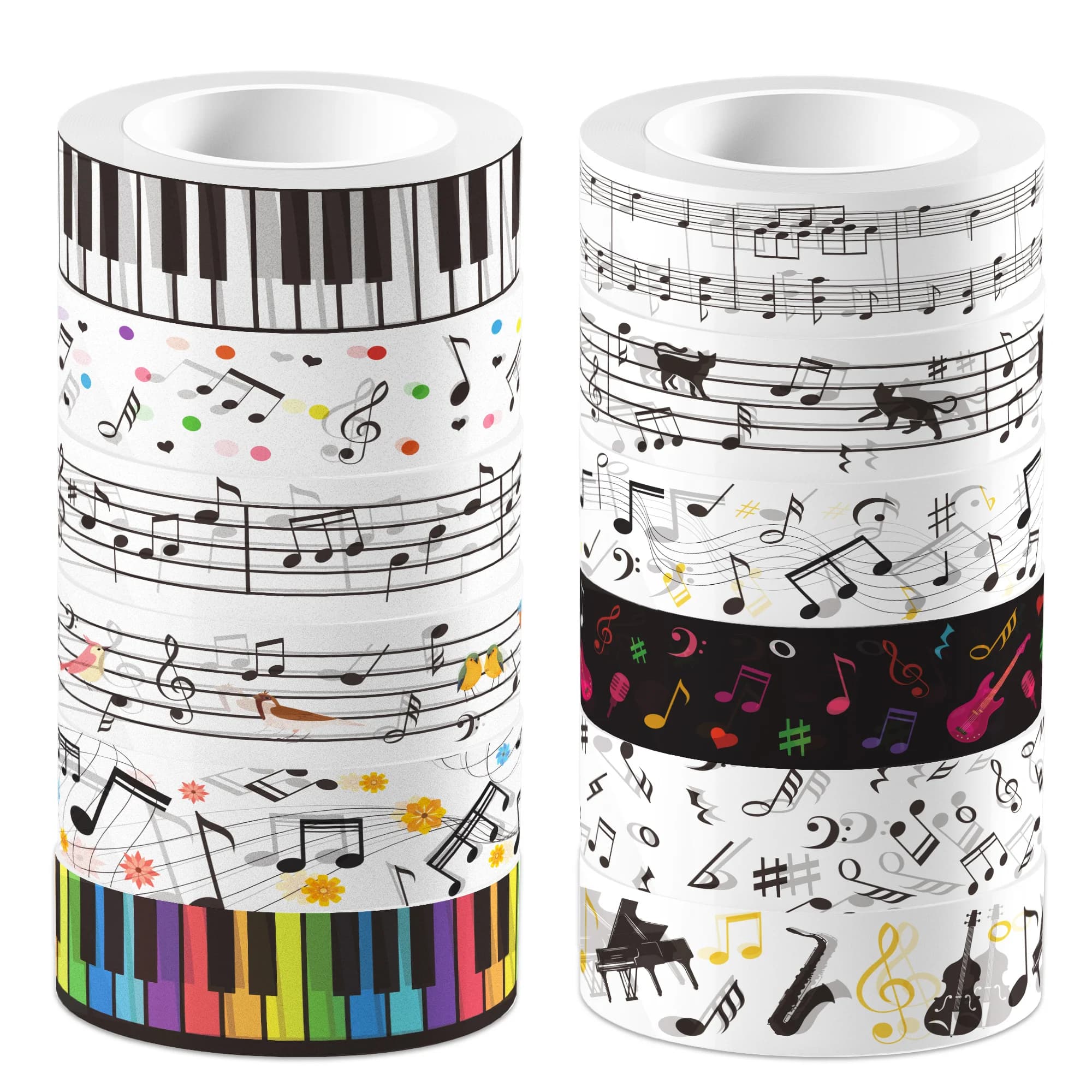 12 rouleaux de ruban Washi musical, ensemble de notes musicales, touches de guitare, Piano, rubans d