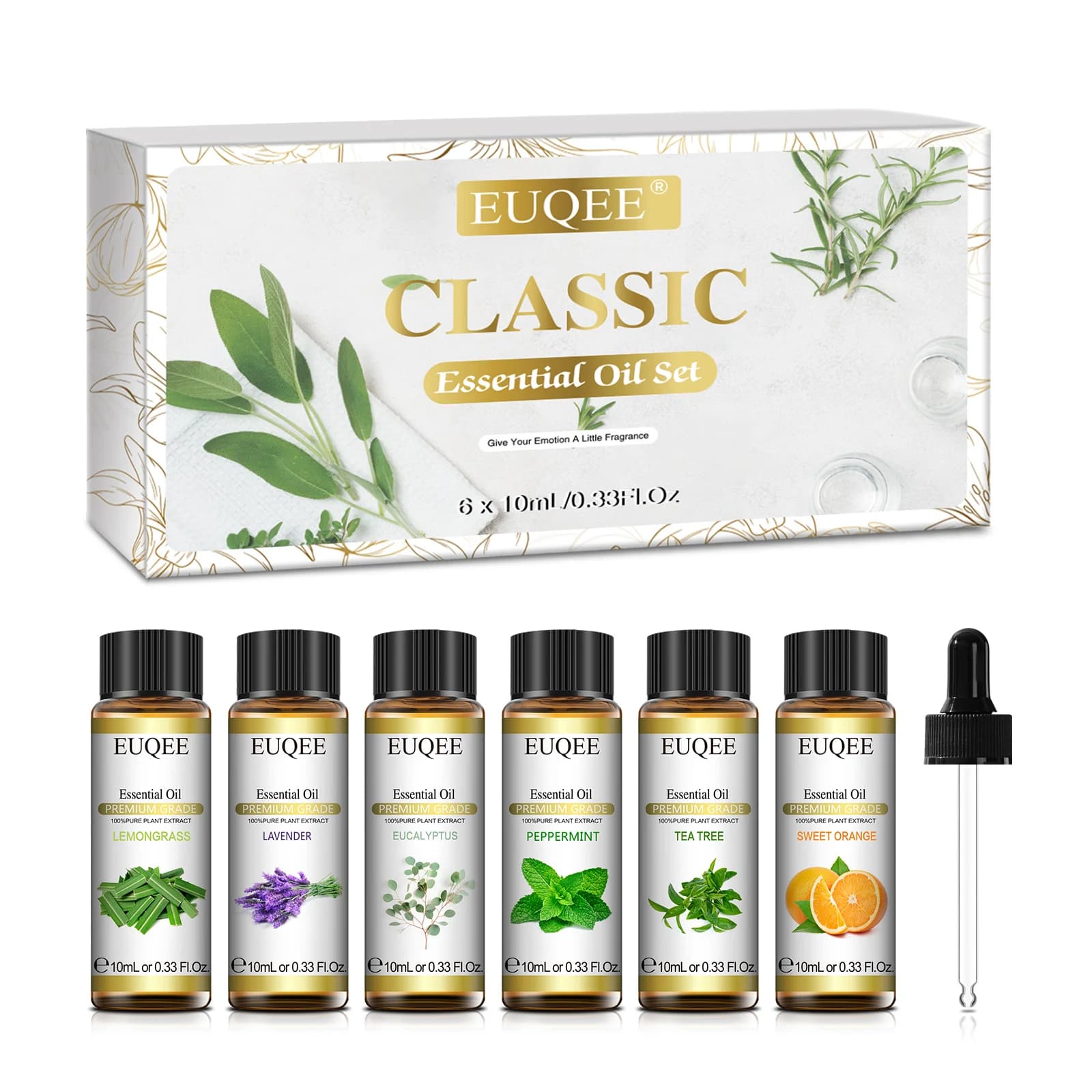 EUQEE 6 bouteilles d'huiles essentielles ensemble pour diffuseur bricolage savon fabrication de boug