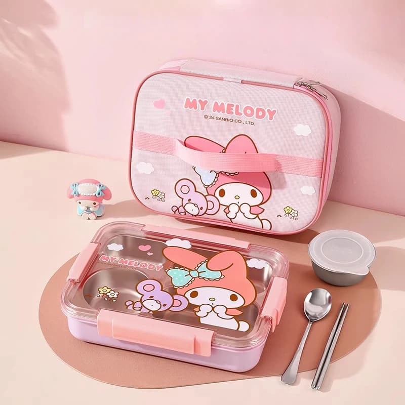 Sanrio Kawaii Cinnamoroll 1500ML boîte à déjeuner pour enfants boîte à repas ensemble de sacs MyMelo
