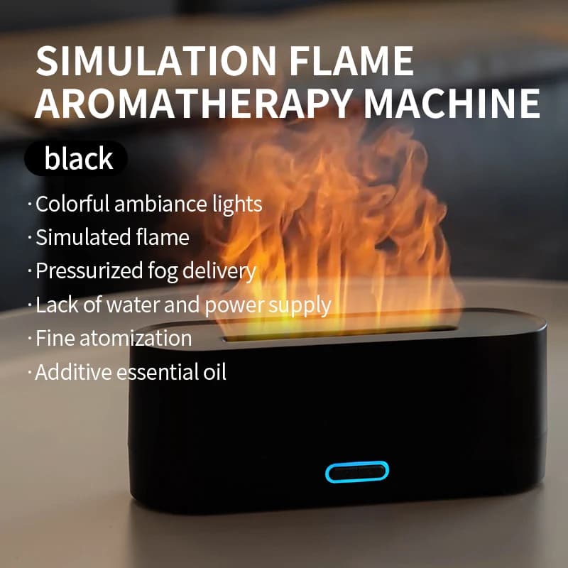 Humidificateur diffuseur de flamme 160ml, 7 couleurs changeantes de lumière, diffuseurs d'huiles ess