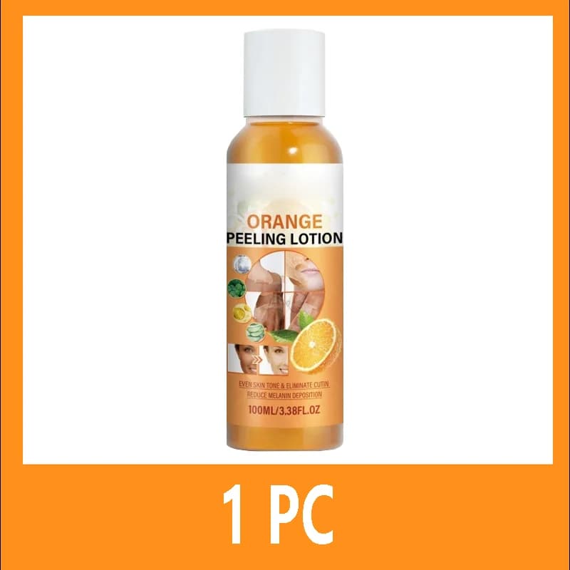 Lotion exfoliante à l'orange pour peaux foncées, éclaircissante, élimine les peaux mortes, nettoyant