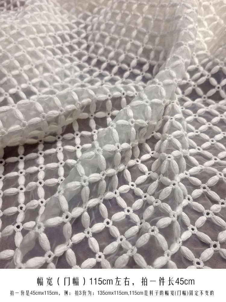 Organza Brodé Riz Grossier Mars, Broderie Tridimensionnelle, Bergame, Été, Petit sexuellement, Style