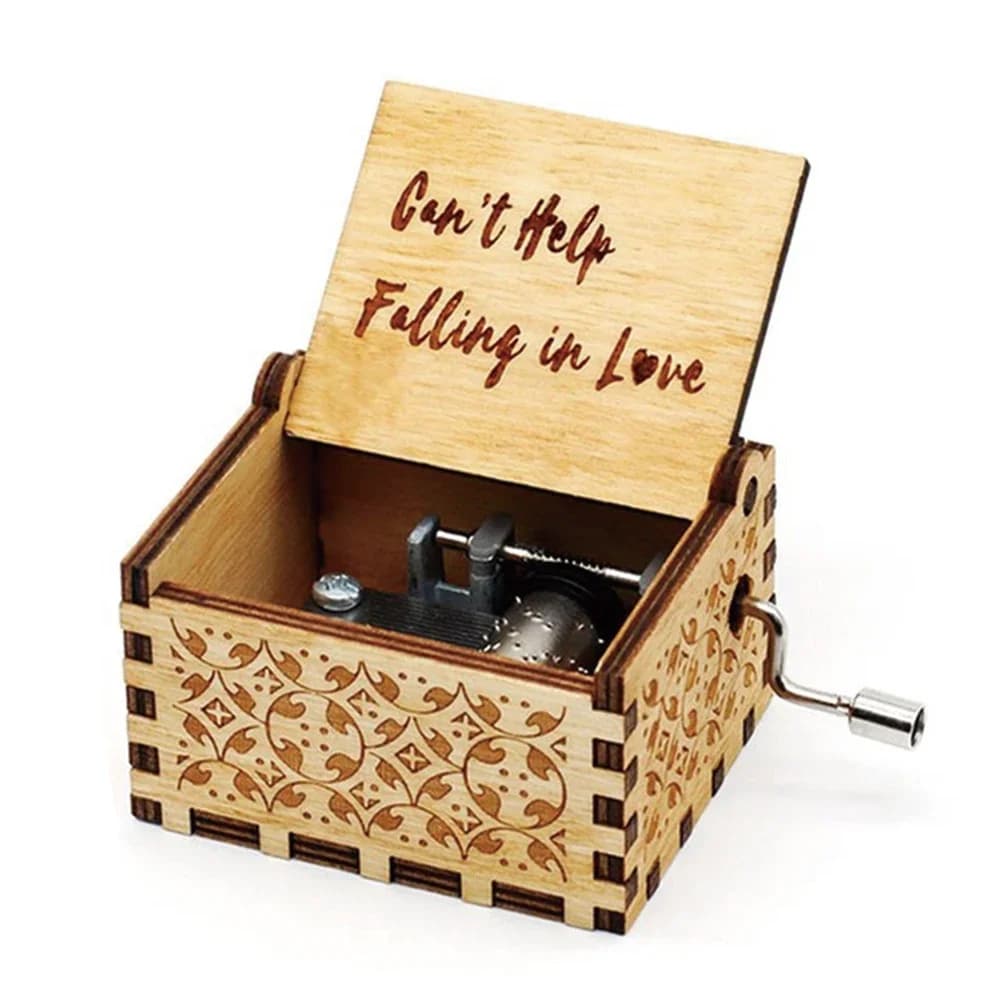 Boîte à musique Vintage en bois la belle et la bête, boîte à musique romantique La Vie En Rose, cade