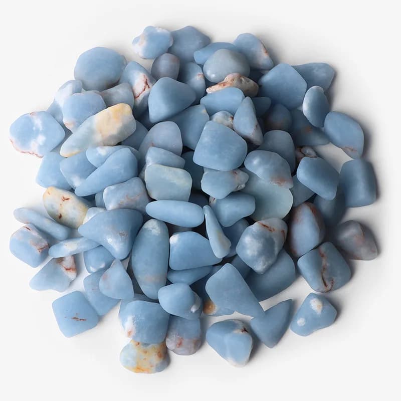 Pierre de gravier d'angélite bleue naturelle, spécimen de nape, minerai de charbon de guérison, pier