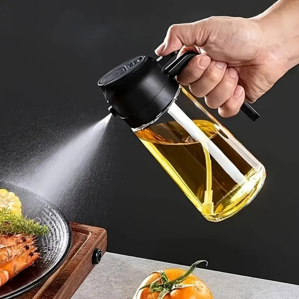 Flacon pulvérisateur d'huile et verseur 2 en 1 avec contrôle précis – Distributeur d'huile de cuisin
