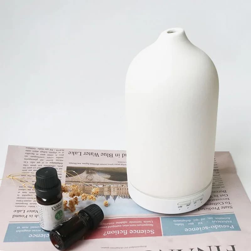 Diffuseur d'huile essentielle d'aromathérapie en céramique, humidificateur d'air à ultrasons avec mi