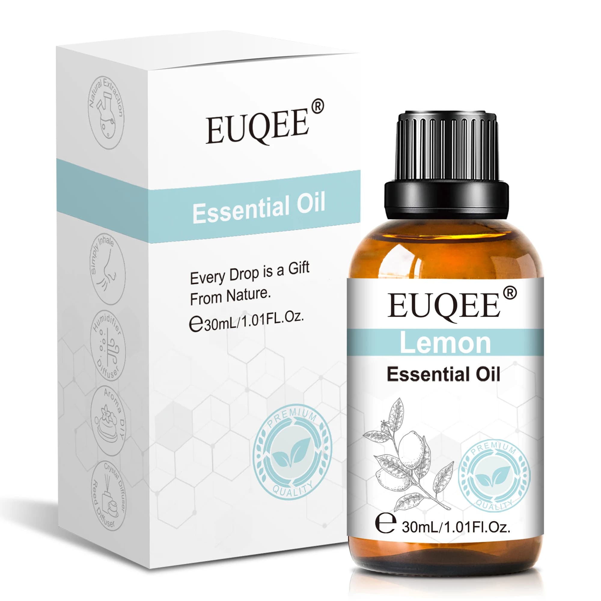 EUQEE 30ml huiles essentielles pures pour humidificateur, diffuseur, fabrication de bougies-huiles e