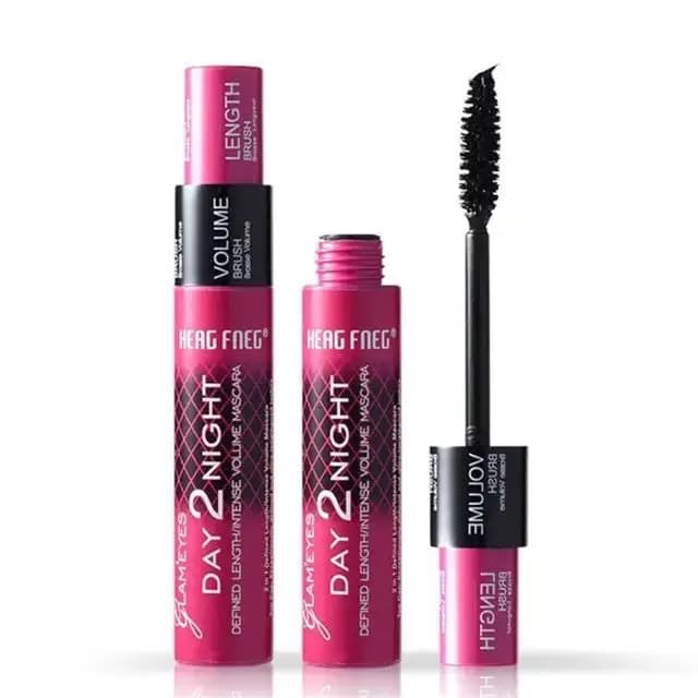 Mascara 2 en 1 noir recourbé, allonge et volumisant le maquillage des cils, imperméable, séchage rap