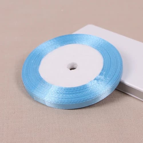 Rubans en satin de soie bleu ciel, 22 mètres/rouleau, pour artisanat, nœuds faits à la main, emballa