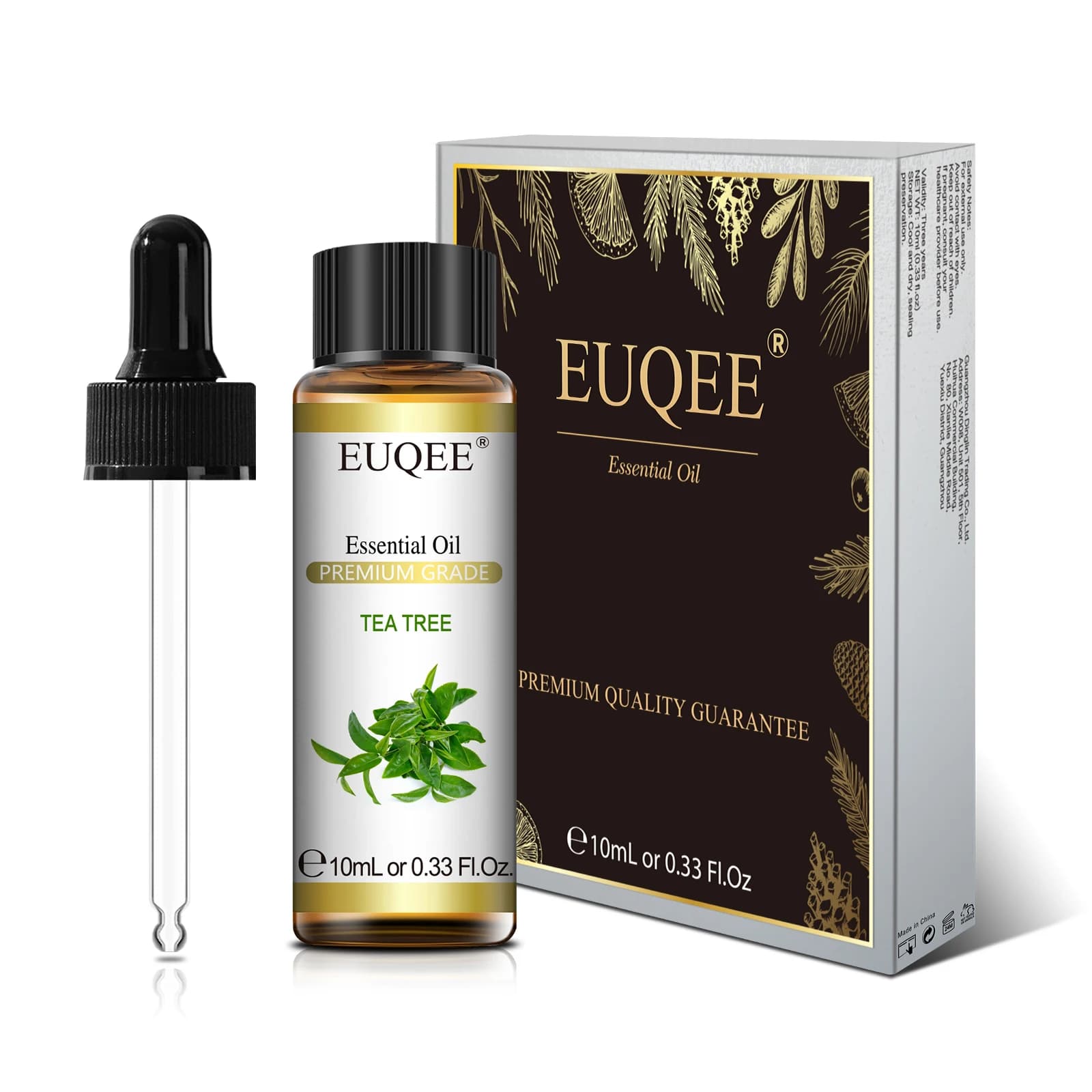 EUQEE 10ml huile essentielle végétale naturelle avec compte-gouttes pour diffuseur humidificateur la