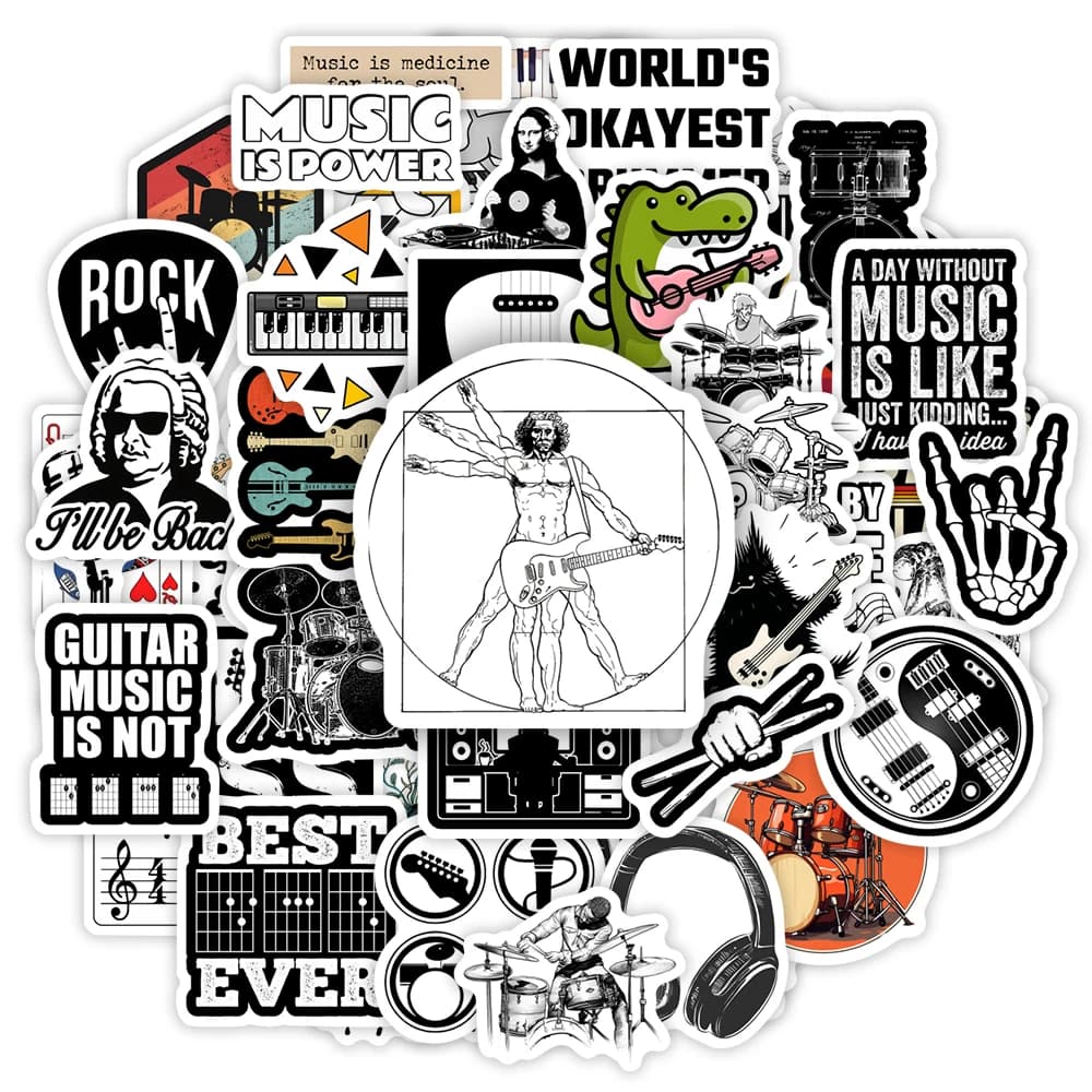Bande de musique Rock Roll autocollants guitare basse tambour bricolage enfants jouet cadeau pour té