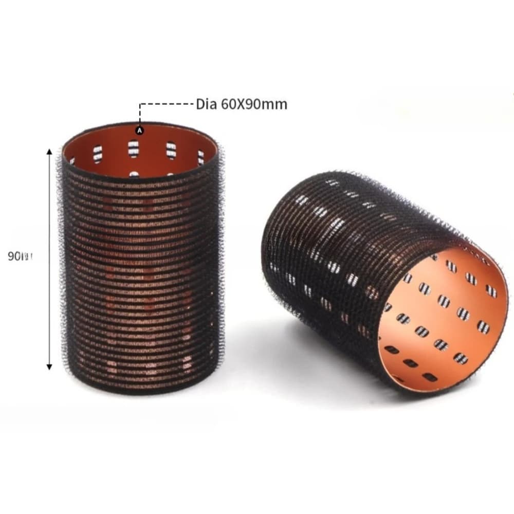 Rouleau à cheveux auto-adhésif en aluminium 6*9cm, en nylon pur, avec crochets et boucles, pour un c