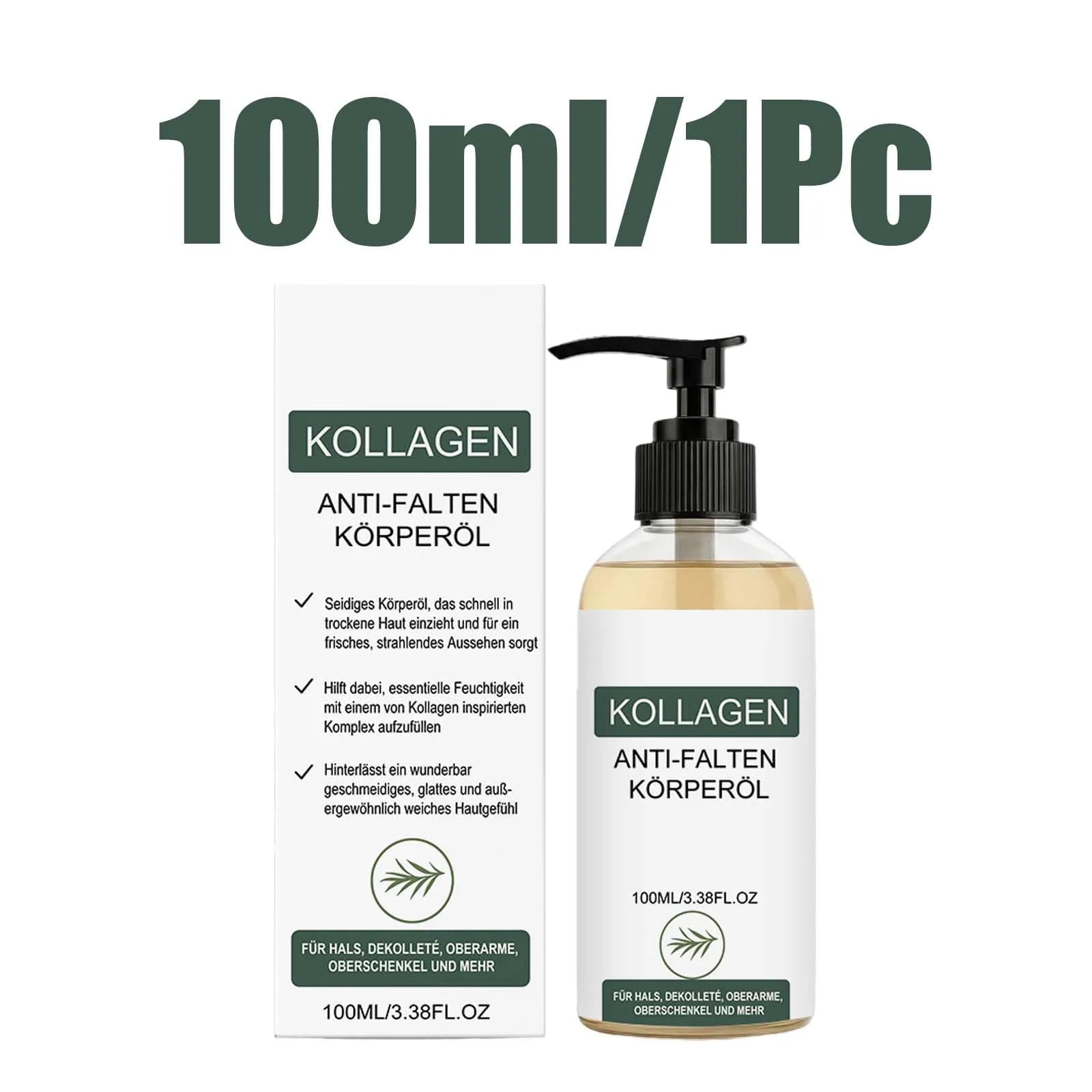 Huile corporelle anti-rides au collagène 100 ml, huile raffermissante pour le cou, le décolleté, les