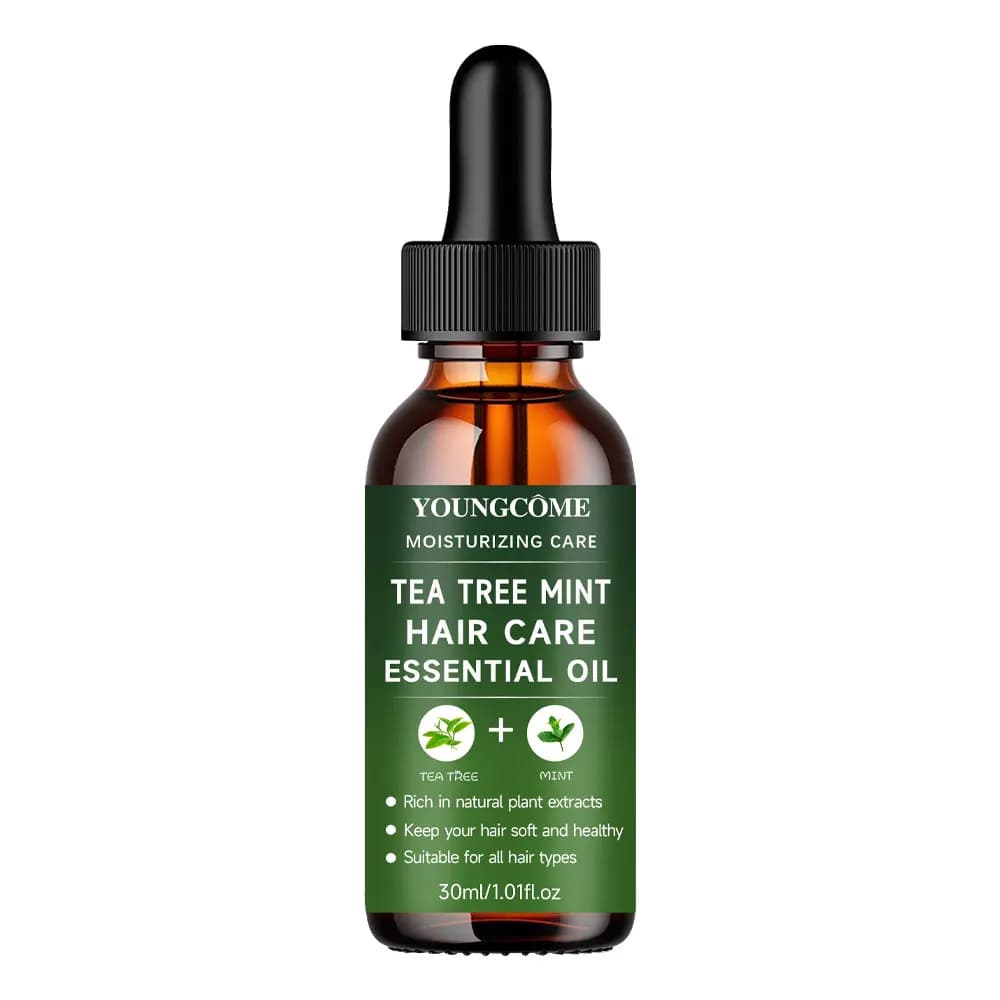 YOUNGCOME Huile essentielle de soin capillaire à l'arbre à thé et à la menthe poivrée : traitement n